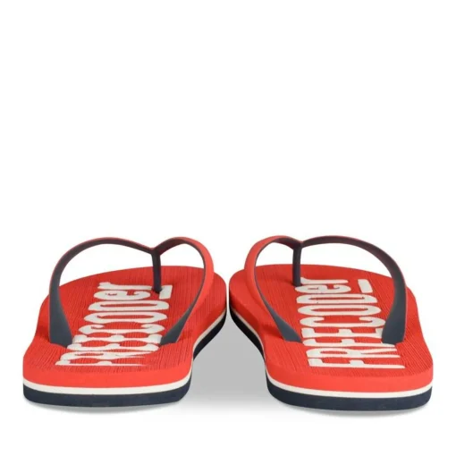 Tongs ROUGE Homme Motif Uni A Enfiler