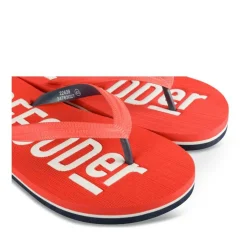 Tongs ROUGE Homme Motif Uni A Enfiler