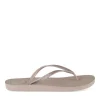 Tongs TAUPE Femme Motif Uni A Enfiler