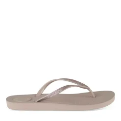 Tongs TAUPE Femme Motif Uni A Enfiler