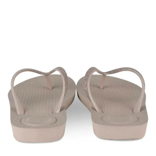 Tongs TAUPE Femme Motif Uni A Enfiler