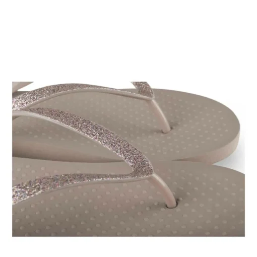 Tongs TAUPE Femme Motif Uni A Enfiler