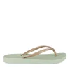 Tongs VERT Femme Motif Uni A Enfiler