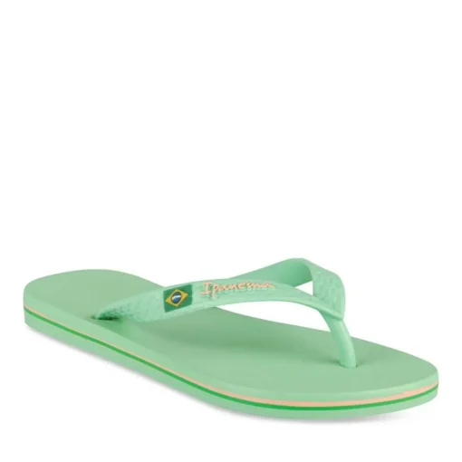Tongs VERT Femme Motif Uni A Enfiler
