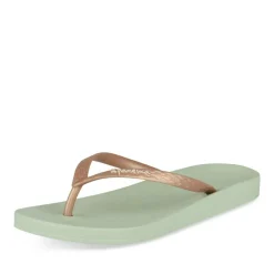 Tongs VERT Femme Motif Uni A Enfiler