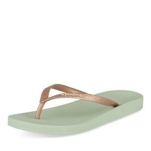 Tongs VERT Femme Motif Uni A Enfiler