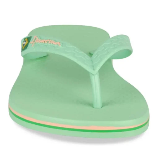 Tongs VERT Femme Motif Uni A Enfiler