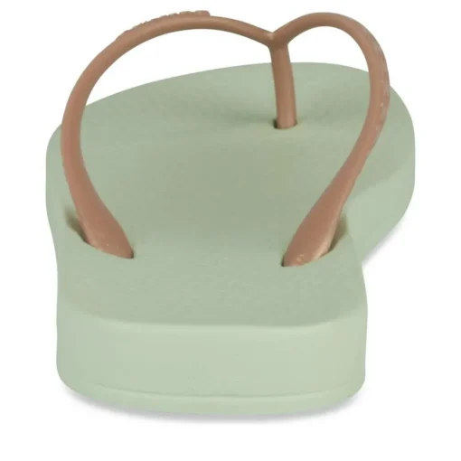 Tongs VERT Femme Motif Uni A Enfiler