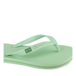 Tongs VERT Femme Motif Uni A Enfiler