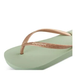 Tongs VERT Femme Motif Uni A Enfiler