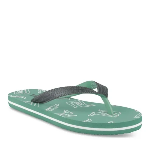 Tongs VERT Garçon Motif Animal A Enfiler