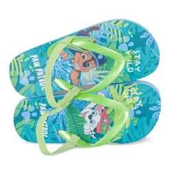 Tongs VERT Garçon Motif Animal Elastique