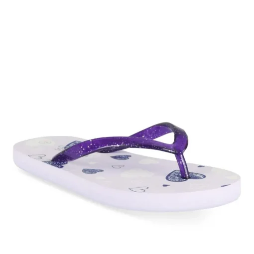 Tongs VIOLET Fille Motif Coeurs A Enfiler