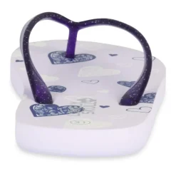 Tongs VIOLET Fille Motif Coeurs A Enfiler