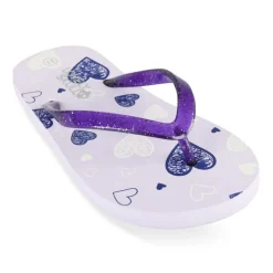 Tongs VIOLET Fille Motif Coeurs A Enfiler
